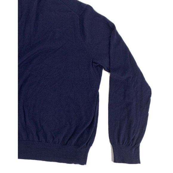 Men's Polo by Ralph Lauren Long Sleeve V-Neck Sweater Blue XL 100% Pima Cotton - Picture 8 of 9